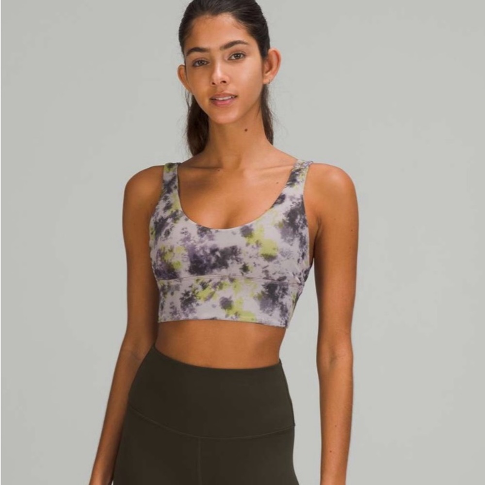 Lululemon Align Reversible Bra Light Support size 6 A/B Cup Gray Green Tie Dye